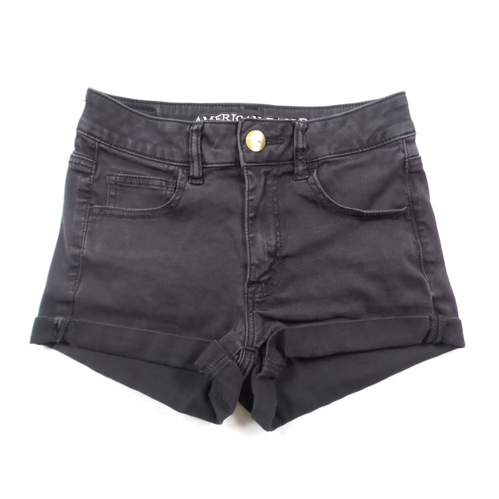American Eagle Outfitters High Waist Black Denim Shorts